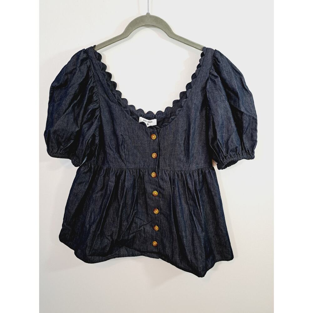 Kika Vargas For Target New! Dark Wash Denim Button Up Top In Size XS
